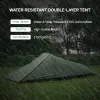 シェルターウルトラライトアウトドアキャンプテントシングルパーソンキャンプキャンプ耐水性テント航空アルミニウムサポートスリーピングバッグテント新しい