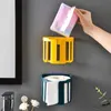 Tissue Boxes Napkins Punch-free Toilet Paper Holder Bathroom Kitchen Tissue Box Wall-mounted Self-adhesive Storage Box Bathroom Accessories