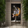 Vorhänge Mond Nacht Astronaut Japanische Tür Vorhang Universum Sternenhimmel Küche Schlafzimmer Tür Vorhänge Eingang Hanging Halfcurtain