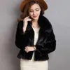 Autumn Collar Mink Fox and Winter Haining Fur Coat Short Women's Patchwork 7451