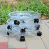 Trays Plastic Flower Pot Stand Trays With Wheels Movable Holder Caster Wheels Pallet Vase Transparent Round Bonsai Plants Trays Garden