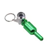 Metal Pipe Keychain Aluminum Alloy Mini Smoking Pipe Tube with Key Chain Pill Medecine hidden detachable Portable Unique Design Clean Herb Tobacco Cigarette 3color