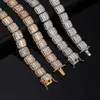 Trendy Hip Hop 13mm Mixed Set Zircon Square Sugar Nine Palace Grid Chain Hiphop Men's Necklace