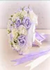 2018 Purple Pearls Bukiety ślubne z nadgarstkiem Prezent Sztuczne kwiaty Bride Trzymanie kwiatów ręcznie robione kwiaty ślubne budy 3405499