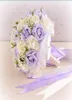 2018 Bouquets de mariage de perles violettes avec cadeau de corsage de poignet Fleurs artificielles Mariée tenant des fleurs Fleurs faites à la main Bouqu3405499