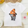 T-shirt Ragazzi 1-10 Numeri di compleanno di basket T-shirt Giocatori di basket per bambini Spara in rete Stampa T-shirt Top Kid Abbigliamento casual ldd240314