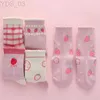 Chaussettes pour enfants 5 paires/lot chaussettes en coton doux pour enfants coréen amour coeur fleur imprimé bébé fille chaussettes automne hiver chaud enfants chaussettes Tube moyen YQ240314