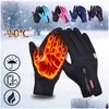 Motorcycle Gloves Winter For Men Women Touchsn Warm Outdoor Cycling Driving Windproof Non-Slip Cam Hiking Sports Fl Finger Drop Delive Ot3Uh