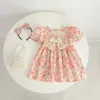 Été famille correspondant tenues filles soeurs robe de princesse florale bébé manches courtes bouffée body H5503 240311