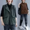 Women's Vests 2024 Autumn Corduroy Vest Loose Literary Retro Casual Jacket Work Clothes