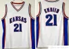 Zszyty NCAA Kansas Jayhawks College Basketball Jerseys Joel 21 Embiid Vintage Paul 34 Pierce Jersey Blue Shirts S-2xl