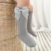 Skarpetki dla dzieci Ladka 0-7t Summer dla dzieci Skarpetki Bawełny Big Bow Solid Mesh Girl for Baby Sock Modna księżniczka Akcesoria 2023 YQ240314