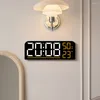 Duvar Saatleri LED Dijital Saat Parlaklık Ayarlama Zamanı Nem Sıcaklığı Renkli Yazı Tipi Elektrikli Ozun Bellek Fonksiyonu