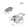 2 Blades Sainless Steel Potato Chip Making Tool Home Manual French Fries Slicer Cutter Machine French Fry Potato Cutting Machine 2281S