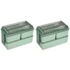 Servies 2X Bento Lunchbox Voor Volwassenen Kids Lekvrije Maaltijd Prep Portie Controle Dozen Stijl Compartiment Slanke Container