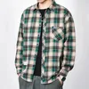 Mannen Casual Shirts Gratis Schip Mannen Mannelijke Mode Plaid Lange Mouwen Koreaanse Japan Stijl Slim Fit Plus Size 4XL 5XL Jongen Kleding Man