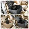 Transporteurs de siège d'auto chien 2 en 1 transporteur sac de voyage durable lit pour animaux de compagnie avec courroie de sécurité et laisse pour pliage