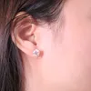 Boucles d'oreilles de luxe diamant testé avec succès, clous de moissanite, bijoux à breloques, or blanc rose 18 carats, 0,3 ct, 5 ct, 1 ct VVS1, boucles d'oreilles en moissanite pour hommes et femmes, cadeau