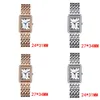 Klassiska fyrkantiga tankar Designer Lysande Dial Quartz Movement Watches Rectangle Premium Orologio Gold Plated Strap Diamond Watch Surround SB070 C4