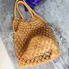 Shopping Bags Hollow Out Mesh Cotton Rope Handmade Beach Women's Bag Holiday Straw Braided