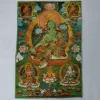 Accessoires 36 "Tibet Tibetan Bouddhisme en tissu brodé Bouddhisme vert tara kwanyin tangka peinture murale de méditation suspendue décoration intérieure