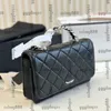 23K Womens Classic Flap Quilted WOC Black Bags Diamond Lattice Top Rhinestone Metal Handle Totes Silver Hardware Crossbody Shoulder Handbags Card Holder Purse 19CM