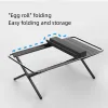 Möbler Tryhomy Camping Table Portable Egg Roll Table Collapsible Aluminium Eloy Table Folding Desk utomhus Picknick matlagningsbord