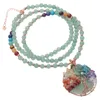Pendentif Colliers Perles de cristal naturel Arbre de vie Reiki Guérison 7 Chakra Long Collier de perles Lucky Amulette Femmes Bijoux