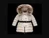 2021 Children039s Ragazza donna ragazzo Giacca Parka Cappotto con cappuccio per ragazze Caldo piumino spesso Bambini con cappuccio Vera pelliccia 100 Wint22501187