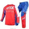 Ensemble d'équipement de Motocross Troy Fox 2022, maillot incliné, pantalon de Moto de rue, Kits tout-terrain, combinaison de moteur fluorescente pour hommes, 180