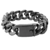 Bijoux de mode solide pierre noire lourde Bracelet en acier inoxydable 316L hommes Cool Punk Rock chaîne lien hommes Bracelets cadeaux 240227