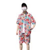 デザイナースーツカジュアルハワイアンシャツショーツ夏のトレンドルーズフィット半袖の特大のビーチカップルセットメンvfy6