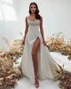 Sexy White Wedding Stain Abito da sposa perla rimovibile per cumuli ragazze abiti formali oCn vestiti Vietidos de nolia