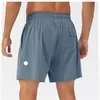 2024 Men Lu Yoga Sports Korte snel droge shorts met achterzak mobiele telefoon Casual lopende Lululy Lemenly Gym Jogger Pant