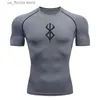 T-shirts pour hommes Chemise de compression pour hommes Sports Running Tight Fitness Gym Sportswear Entraînement sportif Séchage rapide Top été Y240314