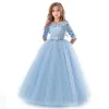 Dresses Lace Princess Dress for Girls 614 Yrs Long Sleeve Wedding Party Gown Birthday Children Tulle Dress Teenage Formal Long Dress