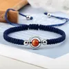 Link Bracelets Handmade Braid For Women Men Tiger Eye Stone Bead Reiki Chakra Yoga Colorful Rope Design Couple Jewelry Gift