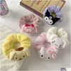 Hårtillbehör 5 färger mode kuromi cinnamoroll charms hårband flickor elastiska hårband tillbehör släpp leverans baby, barn kompis dhd6s