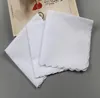 120pcsCotton Handkerchief Towels Cutter DIY Blank scallop Handkerchief Party Decoration Cloth Napkins Craft Vintage Hanky Oman Wed4306349