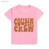 Футболки Cousin Crew Рубашка для малышей Boho Ретро Детская рубашка Cute Cousin Natural Kids Tee Детская летняя футболка с рукавами Одежда для мальчиков и девочек ldd240314