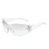 2023 Ster Een Stuk Punk Randloze Zonnebril Vrouwen Merk Designer Y2K Zonnebril Mannen Goggle Shades UV400 Mode Brillen SG559 3MECY