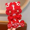 Accessoires pour cheveux 8 pièces pince à fleurs princesse année arc cadeau femme paillettes nœud papillon épingles à cheveux rouge