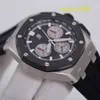 AP Gentlemen Watch Titanium Watch Epic Royal Oak 26420SO Black Plate Chronograph Mens Steel Automatic Machinery Swiss Famous Watches Luxury Date Display Diameter