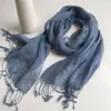 Scarves 100% Linen Solid Color Mens' Scaves Summer Spring Japanese Style Air Conditional Shawls Large Size Wraps With Tassels225D