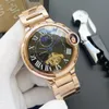 Orologi da uomo di lusso con cinturino in acciaio meccanico automatico Tourbillon alla moda