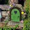 Sculptures 3D Fairy Garden Door Magic Fairy Door Kit Miniature Fairy Garden Resin Signs Outdoor Waterproof Doll House Craft House Door Deco