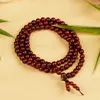 Link Bracelets 6mm Buddha Rosary Wood Bracelet Red Sandalwood Buddhist Bangle Meditation Beads Mala Necklace