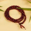 Link-Armbänder, 6 mm, Buddha-Rosenkranz, Holzarmband, rotes Sandelholz, buddhistischer Armreif, Meditationsperlen, Mala-Halskette