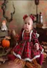 Girl039s Dresses Toddler Baby Girls Twopiece Suit Christmas Xmas Party Long Sleeve Lace Plaid Printed Princess Dress Sets Holi2770110