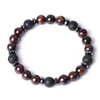 Färgglada Tiger Eye Stone Armband Parfym Lava Natural Stone Pärlade armband för män Kvinnsmycken